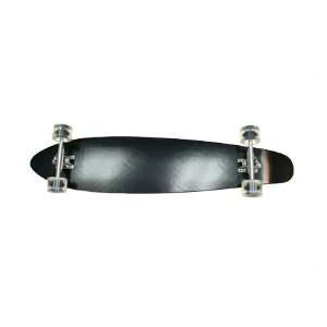 Black Dipped Kick tail Complete Longboard with Silver trucks and Clear 