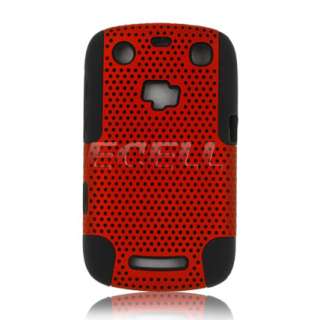 Hybrid Dual Mesh Sports Back Case for BlackBerry Curve 9360 – Red