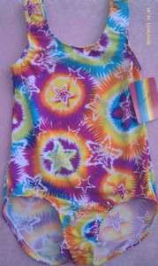   LEOS* __TIE DYE STAR GYMNASTIC LEOTARD, NEW W/TAGS CXS to AXL  