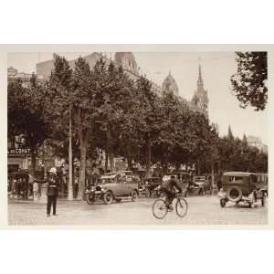  1928 Paseo de Gracia Barcelona Street Policeman Cars 