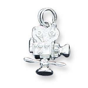  Sterling Silver Movie Camera Charm Jewelry