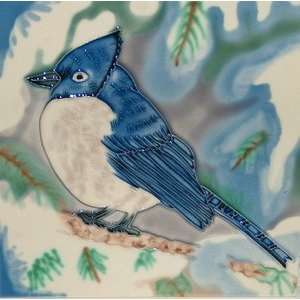  Blue Jay Decorative Bird Ceramic Wall Art Tile 6x6