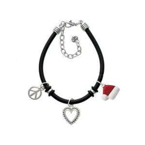  Santas Hat Black Peace Love Charm Bracelet [Jewelry 