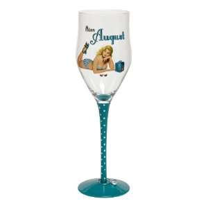 Santa Barbara Design Studio Calendar Girl Wine Glass with Beaded Stem 