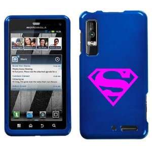   DROID 3 XT862 PINK SUPERMAN ON BLUE HARD CASE COVER 