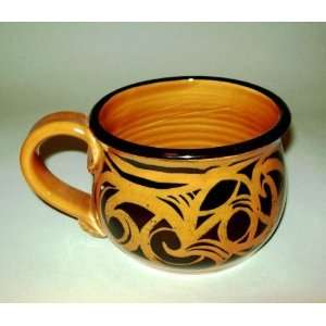  Brown Celtic Ceramic Soup Mug created by Moonfire Pottery 