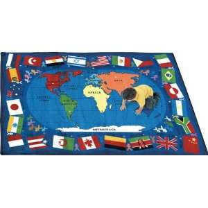  Joy Carpets 1444 Flags of the World Rug Size 78 x 109 