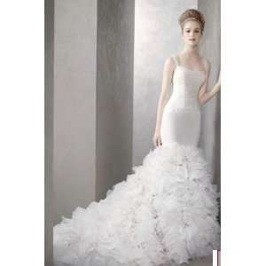  Vera Wang Georgette Mermaid Gown with Dramatic Organza 