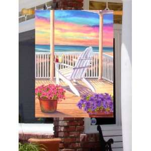  Sunset Porch Relax Vacation Large Flag