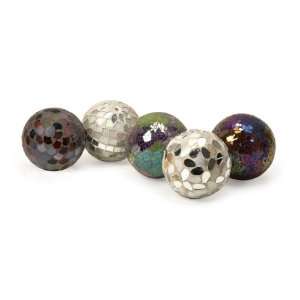  Set of 5 Abbot Mosaic Deco Balls