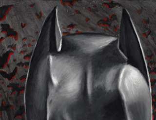 Batman Dark Knight Signed Art Painting Paper 18x18  