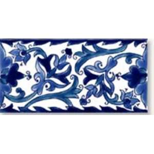  Samarra Blue Border Handpainted Ceramic Tile