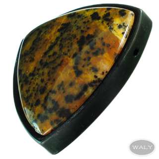 Petrified Wood Opal Intarsia Pendant Bead  