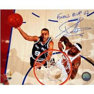 Tony Parker Autographed Finals MVP 07 Inscription Game 
