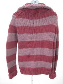 MARC JACOBS Burgundy Stripe Button Up Sweater Sz S  