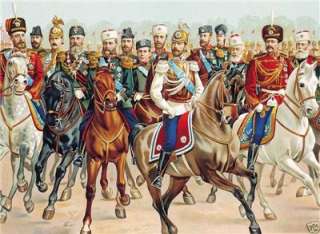 Rare Russian Print Tsar Nicholas II Romanov & Generals  