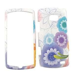 LG Ally VS740 Four Colorful Flowers on White Hard Case 