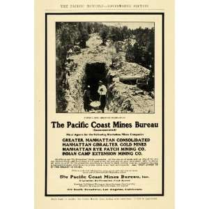  1906 Ad Pacific Coast Mines Bureau Manhattan Gibralter 