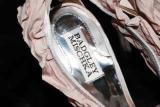 New Authentic Badgley Mischka Iden Ruffled Taupe Sandals.