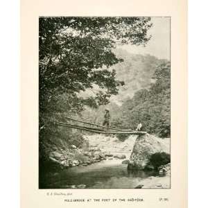  1896 Print Pole Bridge Abo Mountain Toge Dake Yama 
