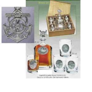  Anchor Capitol Glass Decanter Boxed Set