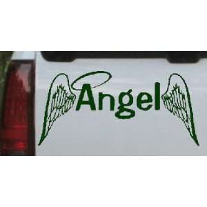 Dark Green 50in X 23.8in    Angel With Wings Christian Car Window Wall 