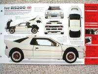 Ford RS200 SPEC SHEET/Brochure1984/1985/1986/1987/  