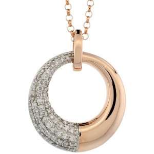 14k Rose Gold 18 in. Rolo Chain & 15/16 in (24mm) tall Circle of Life 