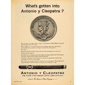 1965 Ad American Tobacoo Co. Antonio y Cleopatra Cigar 