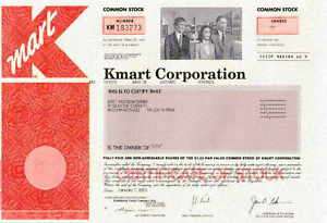 KMART CORPORATION stock certificate  
