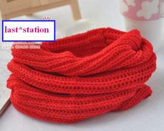 6colors Women Pure Color Knit Winter Neck Warmer Scarf  