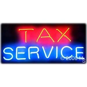 Neon Sign   Tax Service   Large 13 x 32  Grocery 