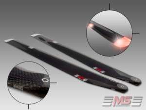 MS Composit Carbon Fiber Night Main Rotor Blades 710mm New In Package 