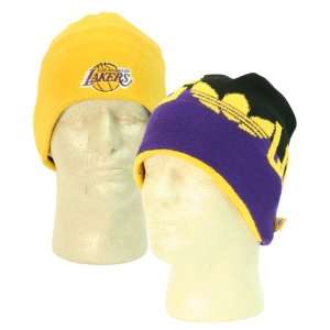  Los Angeles Lakers Reversible Big LA Winter Knit Hat 