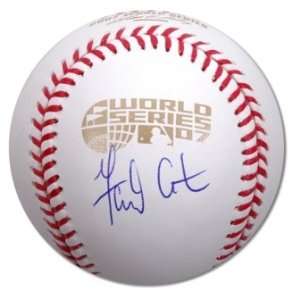  Garrett Atkins Signed 2007 World Series Baseball Sports 