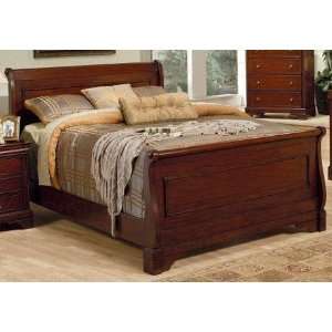  King Size Sleigh Bed Louis Philippe Style in Mahogany 