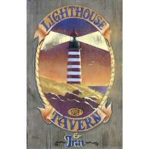 Customizable Lighthouse Tavern Vintage Style Wooden Sign  