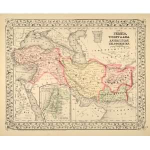   Map Persia Turkey Afghanistan Palestine Antique   Original Print Map