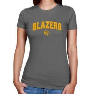   NCAA UAB Blazers Ladies Charcoal Logo Arch T shirt