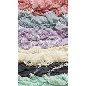  Twos Company Lace Ruffle Bounce Scarf Assorted Colors 