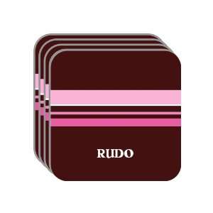 Personal Name Gift   RUDO Set of 4 Mini Mousepad Coasters (pink 