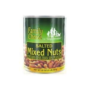 Ruckers Candy 810 Family Choice Salted Mixed Nuts 32 Oz (Pack of 6 