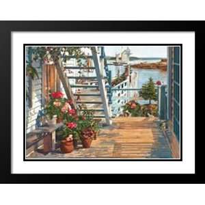  Atwater Framed and Double Matted Art 25x29 Blue Stair and 