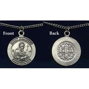 18 Religious St. Benedict, Patron of the Homeless, Medal Pendant 