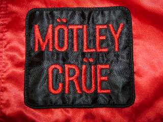 vintage MOTLEY CRUE RED BLACK ROADIE SATIN JACKET SM S  