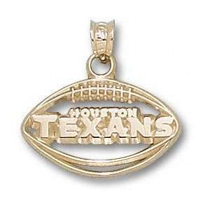  Houston Texans Solid 10K Gold TEXANS Football Pendant 