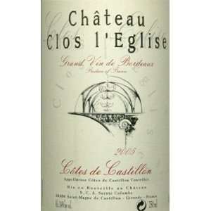  2005 Clos lEglise Cotes de Castillon 750ml Grocery 