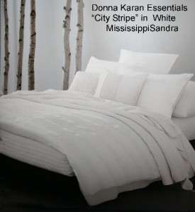 Donna Karan Essentials City Stripe Quilted Sham WHITE  