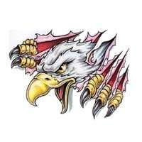 Eagle Tearing Claws Lrg mascot temporary tattoo, pkg 3  