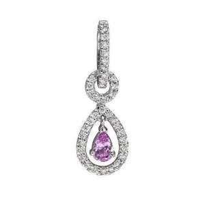  Pink Topaz Tear Drop Diamond Necklace Jewelry